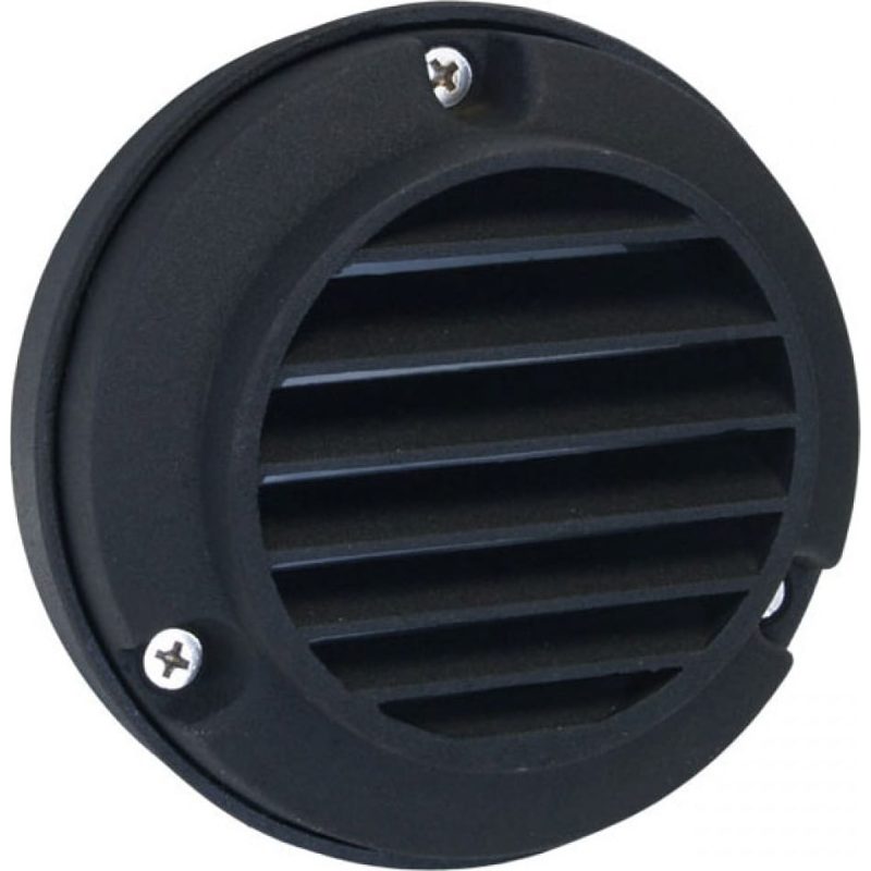 Best Landscape Deck Light - Step Light - Surface Mount - Cast Aluminum Sunset Louvered - Black Finish