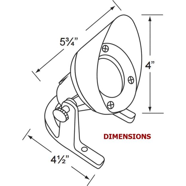 12V LED Cast Brass Premium Small Hooded Face Underwater Light