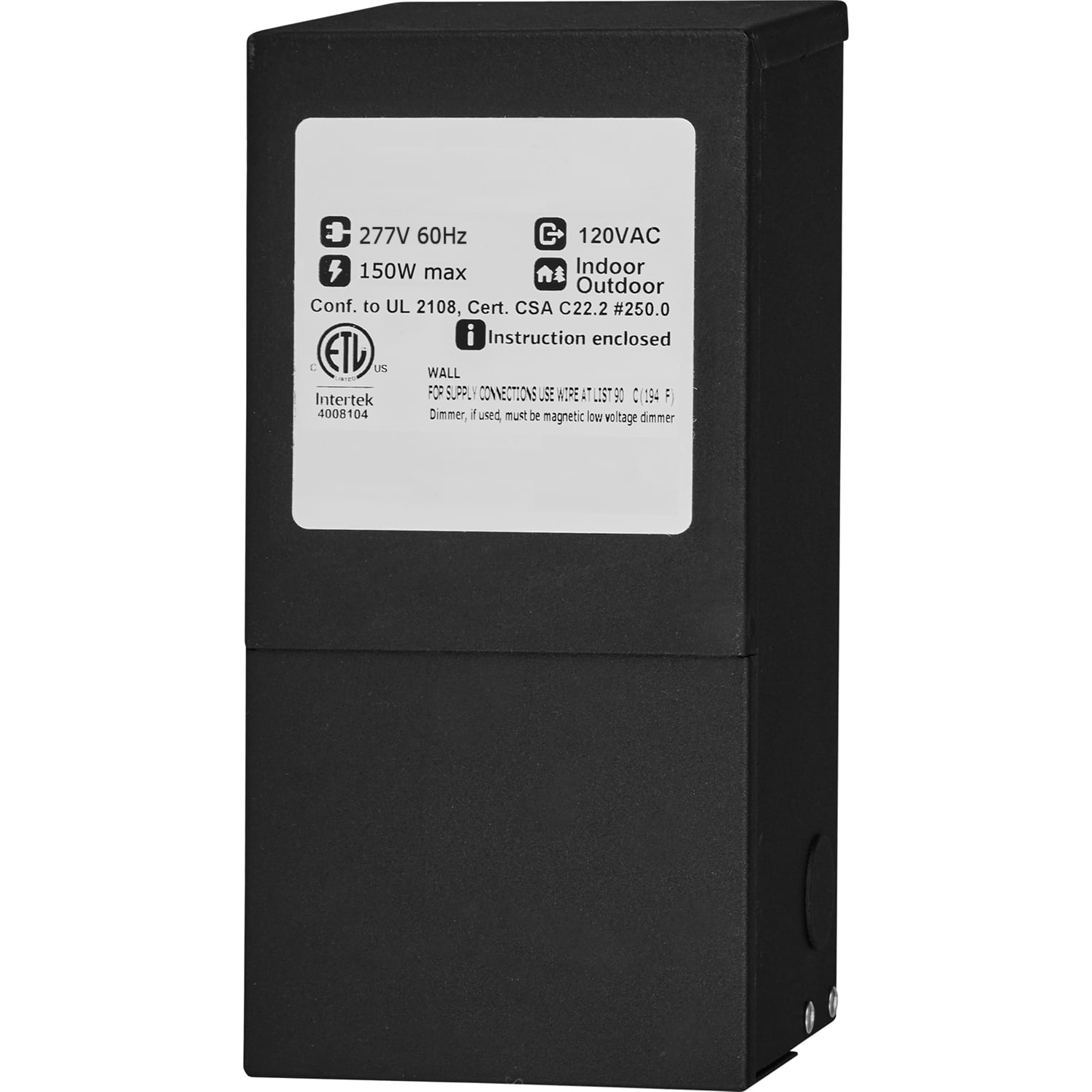 277VAC - 120VAC 150 Watt Max Step Down Transfomer - Shop c2clights.com