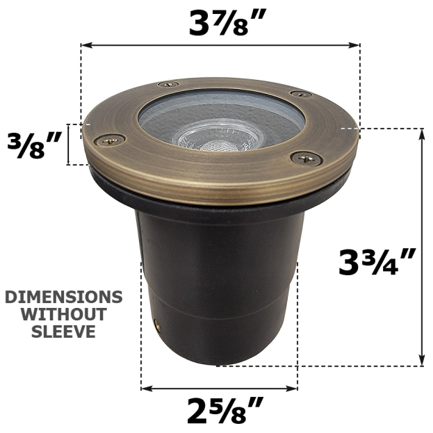 Best Landscape Open Face In-Ground Well Light - Little Will Dimensions - No Sleeve
