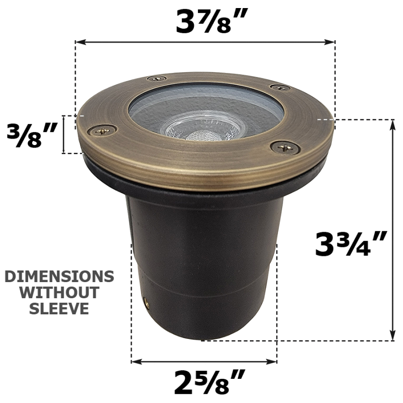 Best Landscape Open Face In-Ground Well Light - Little Will Dimensions - No Sleeve