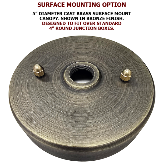 Brass 120V Surface Mount options - shop c2clights.com