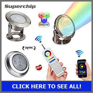 Superchip™ Exclusive Syncable Color-Changing LED Submersible Underwater Lights
