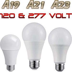 A19, A21 & A23 Medium Base Indoor / Outdoor LED Bulbs, 120VAC & 277VAC