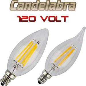Candelabra E12 & E26 Base LED Bulbs - 120 Volt