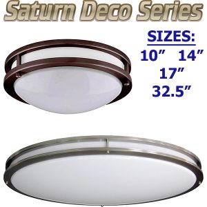 Saturn Deco Series Flush Mount LED Fixtures, 120 Volt
