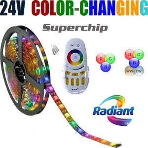 Superchip Series 24VDC LED Tape Light - Color Changing RGB & RGBW - Longest Runs In The Industry!