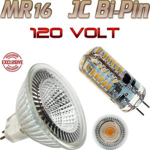 LED MR16 and G4 JC Bi-Pin Light Bulbs - 120 Volt Line Voltage - Exclusive!