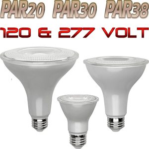 PAR20, PAR30 & PAR38 Outdoor LED Bulbs, 120VAC & 277VAC