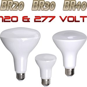 BR20, BR30 & BR40 Indoor / Outdoor LED Bulbs, 120VAC & 277VAC