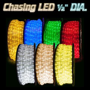 Super Chasing 1/2" Diameter Rope Light 120V, Many Colors Available!