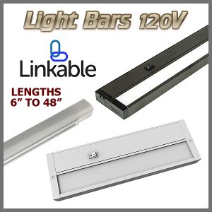 LED Undercabinet Light Bars, 120 Volt Line Voltage