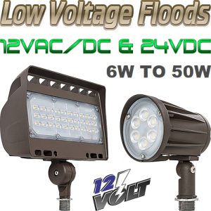 12 Volt AC/DC & 24 Volt DC Low Voltage Flood Lights - From 6W to 50W