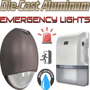 Emergency Lights LED, Die-Cast Aluminum Housings