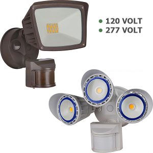 Motion Sensor Lights, Adjustable, 1, 2 & 3 Head, 120V & 277V