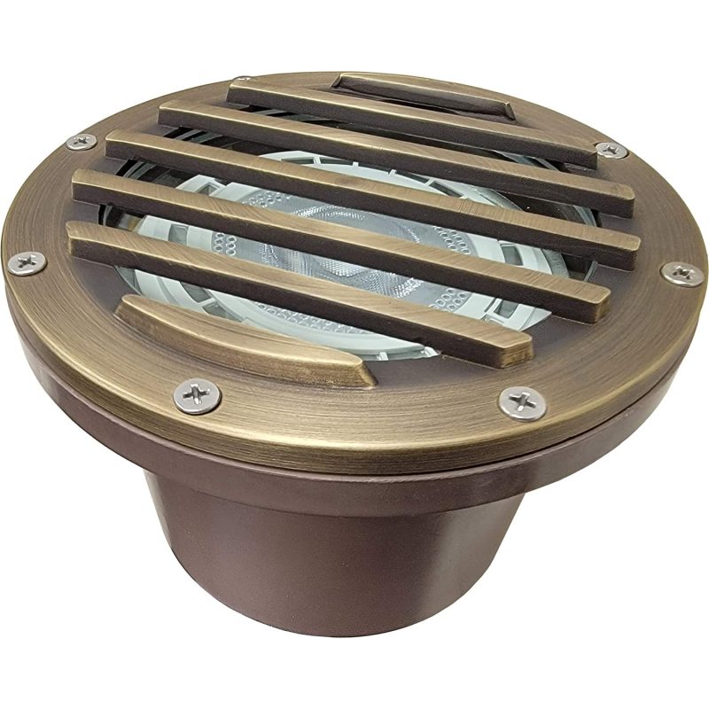 Big Lou PAR36 Brass Louvered Well Light - Shop C2CLights.com.