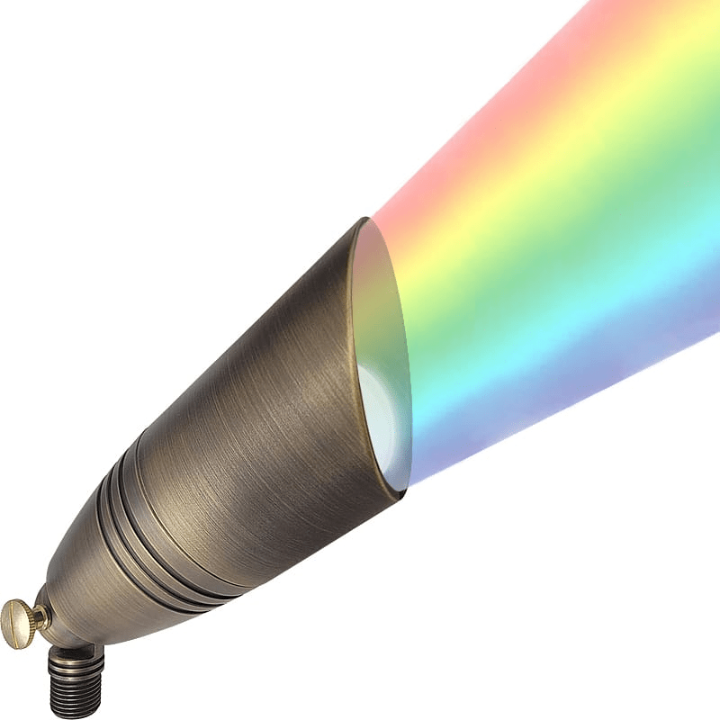 Slim Tank RGBW Brass Spotlight - Shop C2CLights.com.