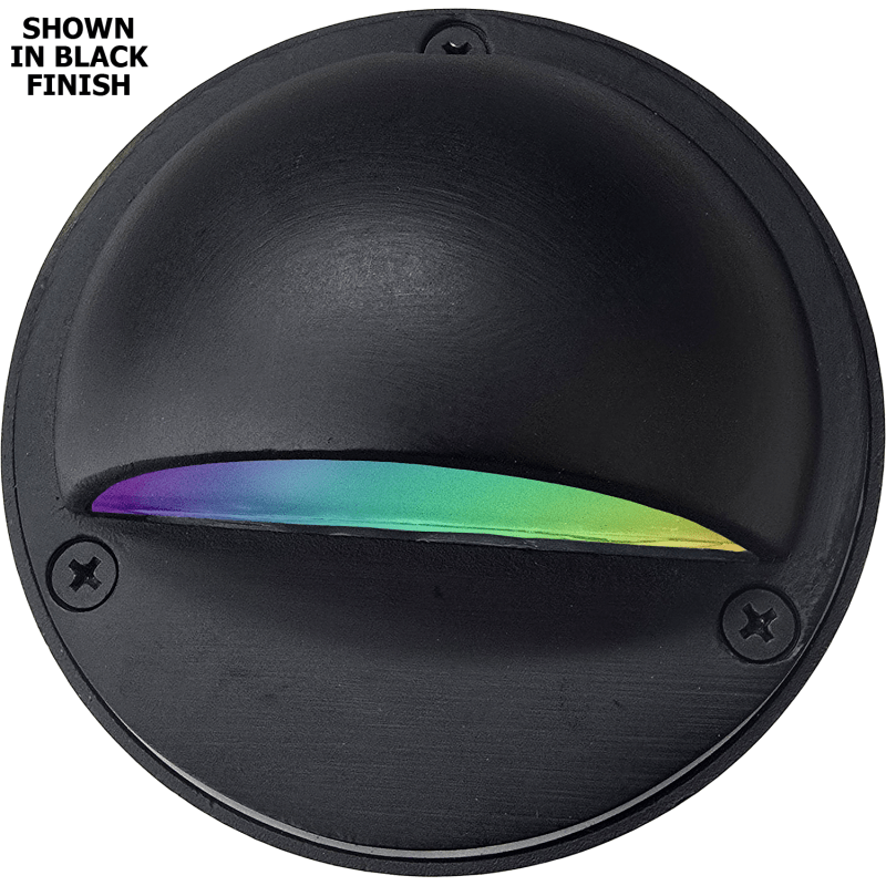 Superchip Half Moon RGBW Brass Deck Light - Black Finish - Shop C2CLights.com.