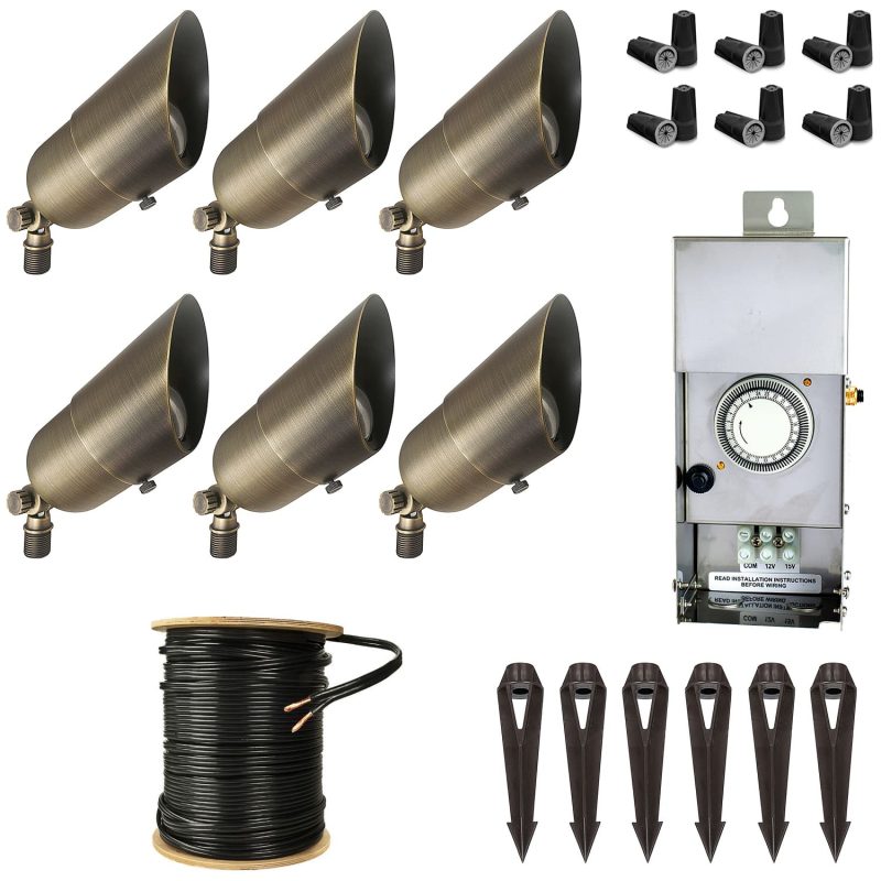 Patriot Brass or Copper 6-Light Spotlight Kit - Shop C2CLights.com.