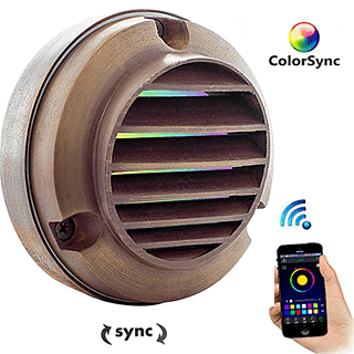 Superchip Sunset Louvered RGBW Brass Deck Light - Bronze Finish - Shop C2CLights.com.