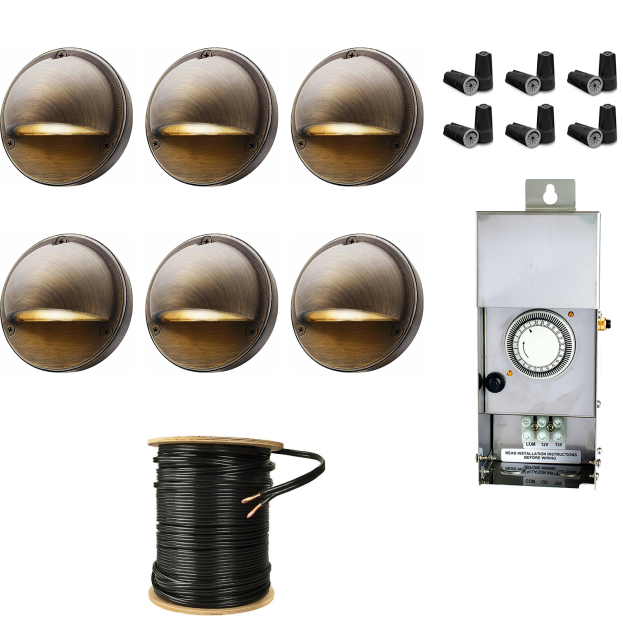 Best Landscape 6-Light Deck Light Kit - Half Moon Cast Brass