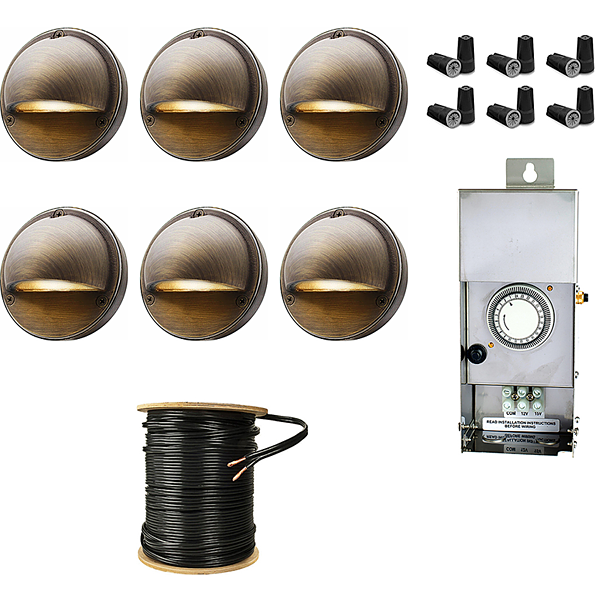 Best Landscape 6-Light Deck Light Kit - Half Moon Cast Brass