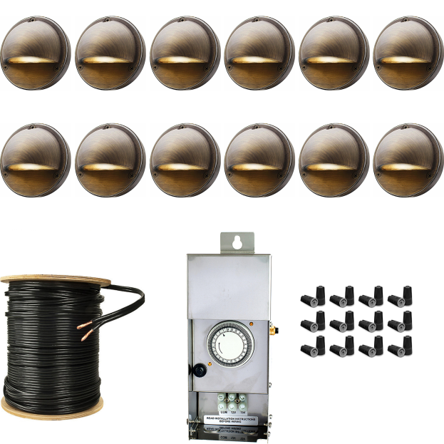 Best Landscape 12-Light Deck Light Kit - Half Moon Cast Brass