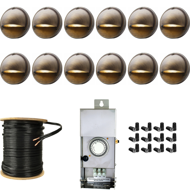 Best Landscape 12-Light Deck Light Kit - Half Moon Cast Brass