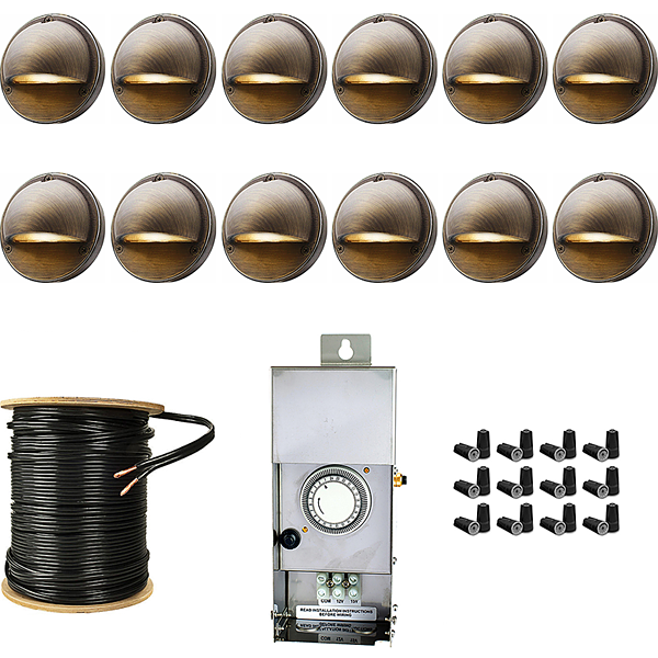 Best Landscape 12-Light Deck Light Kit - Half Moon Cast Brass