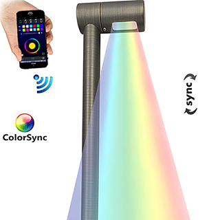 Superchip Santa Ana 1-Head Directional RGBW Brass Path Light - Shop C2CLights.com.