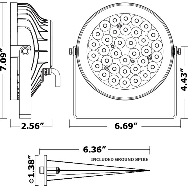 Spot light size hotsell