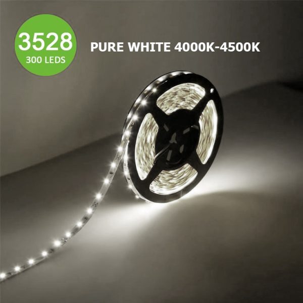 LED Strip Light Tape, 1.5W Per Foot 12V 3528 SMD - 16.4 Feet