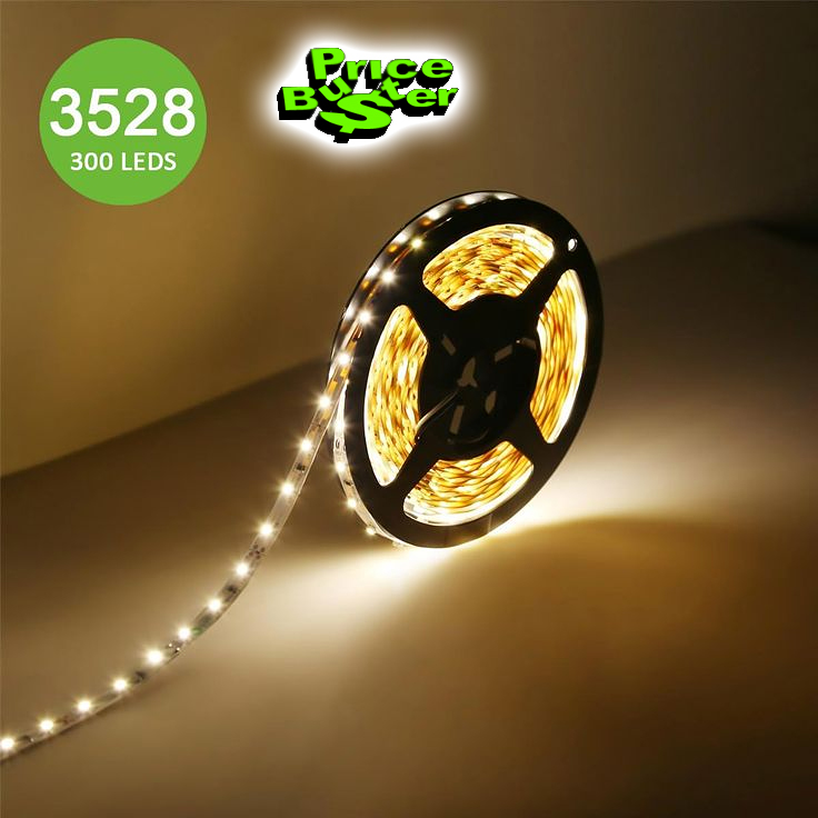 LED Strip Light Tape, 1.5W Per Foot 12V 3528 SMD - 16.4 Feet