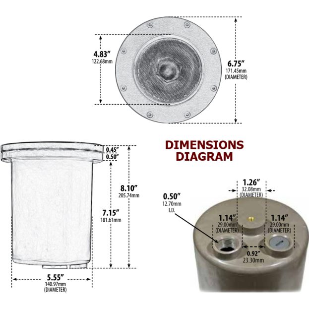 Open Face Fiberglass Composite Large LED In-Ground Well Light (100V-277V)