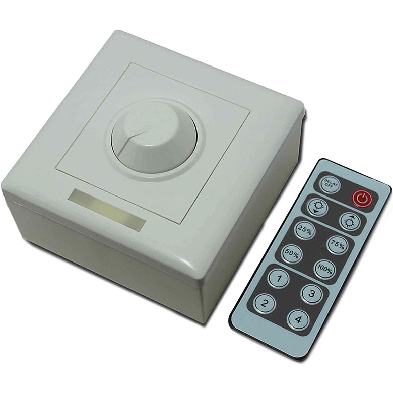LED In-Line PWM Dimmer, Dims Up to 131 Feet, W/ 12-Key Remote