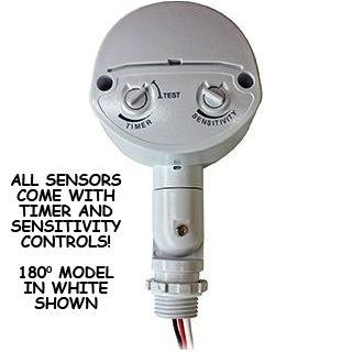180° or 240° Motion Sensors for Outdoor Lighting