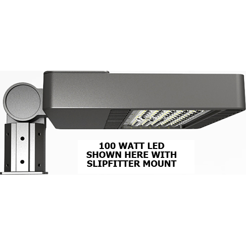 Protech Series LED Pole / Parking Lot / Area Flood Light, 100 Watts, DLC Premium