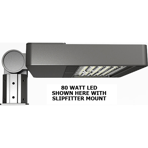 Protech Series LED Pole / Parking Lot / Area Flood Light, 80 Watts, DLC Premium