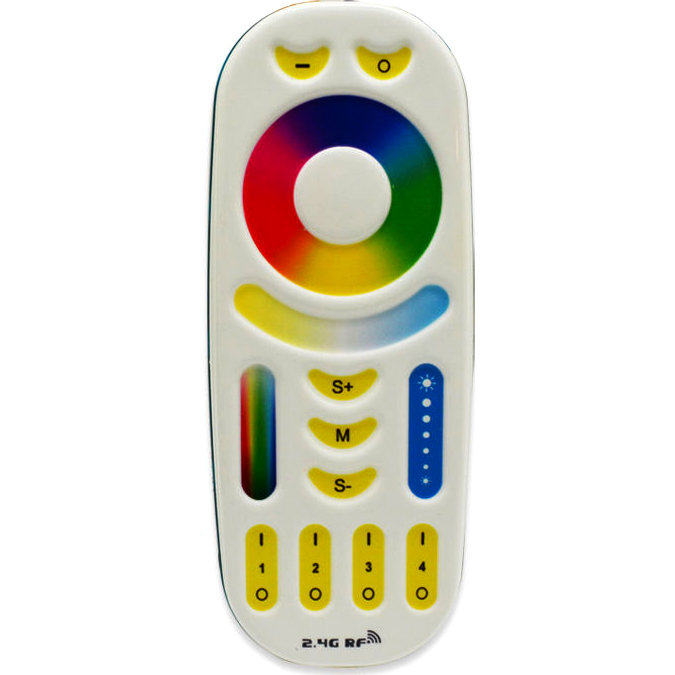 Superchip™ Exclusive RGB+White Remote Control, 2.4GHz, Syncable, Controls Many Lights, 4-Zones