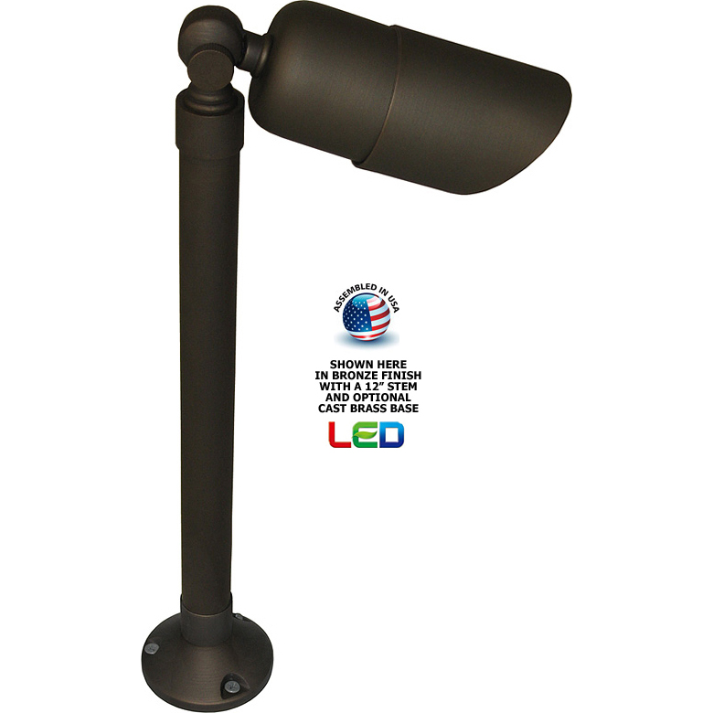 "Big Joe" 12V / 120V LED MR16 Solid Brass Adjustable Path Light