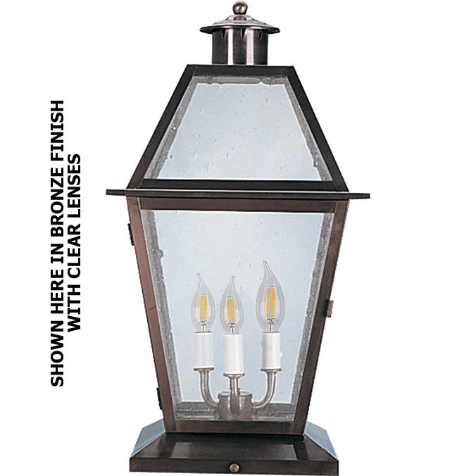 120V/12V LED Tri-Candelabra Sausalito Style Column Light (11" Width)