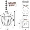 120V/12V LED Bellanca Deco Style Hanging Light (15" Width)