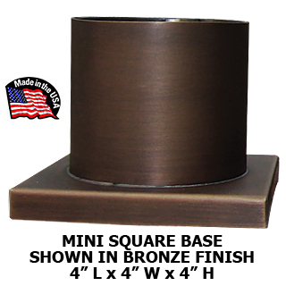 Mini Square Style Base For Post or Post Top Light With 3" Dia. Fitter