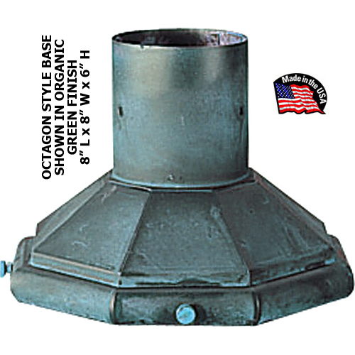 Octagon Style Base For Post or Post Top Light With 3" Dia. Fitter
