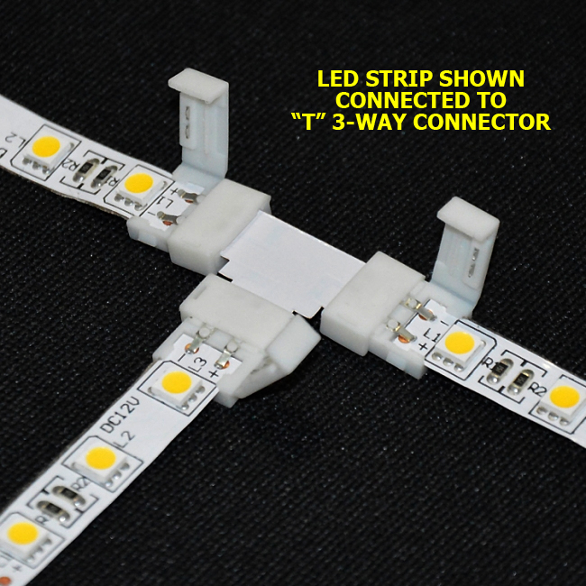 "L" 2-Way, "T" 3-Way, or "X" 4-Way Connectors for 12V/24V LED Strip Light