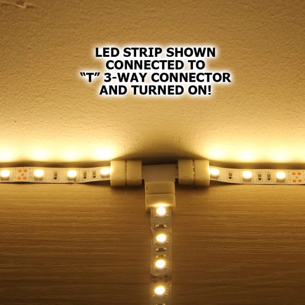 "L" 2-Way, "T" 3-Way, or "X" 4-Way Connectors for 12V/24V LED Strip Light