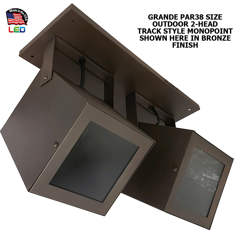 120V LED PAR38 Classic Square Style Outdoor 2-Head Monopoint