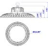 Bravo Series UFO LED High Bay, 150 Watts, DLC, IP65
