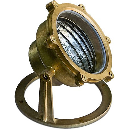 12V LED Cast Brass Large Classic Open Face Underwater Light