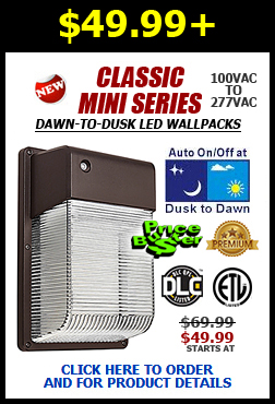 15 to 30 Watt Classic Mini Top Cutoff LED Wall Packs With Photocell